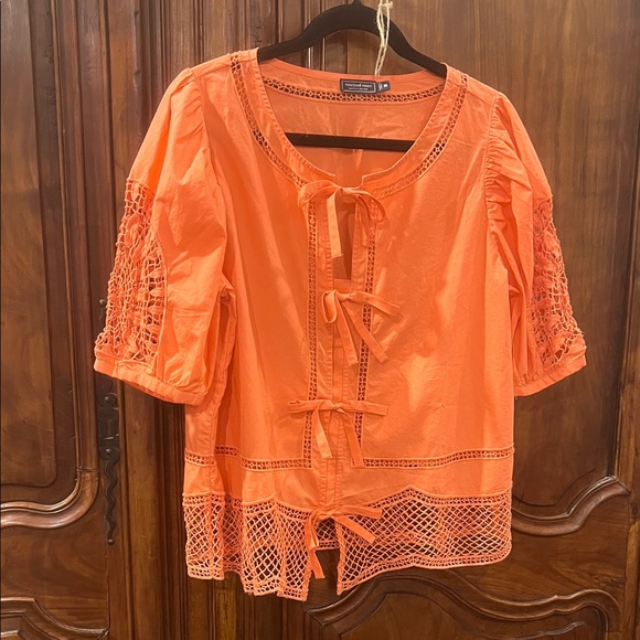 Vineyard Vines Women’s Just Peachy Cotton Eyelet Blouse size M - Picture 2 of 10